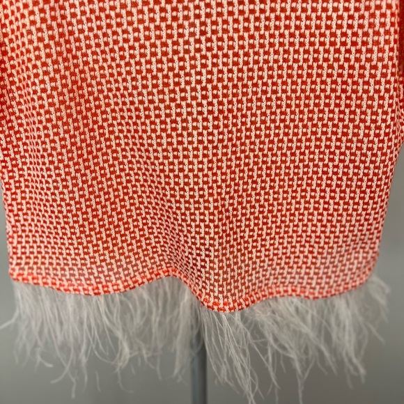 Eva Franco Anthropologie Boho Feather Trim Short Sleeve Top Size XSP - Picture 4 of 11